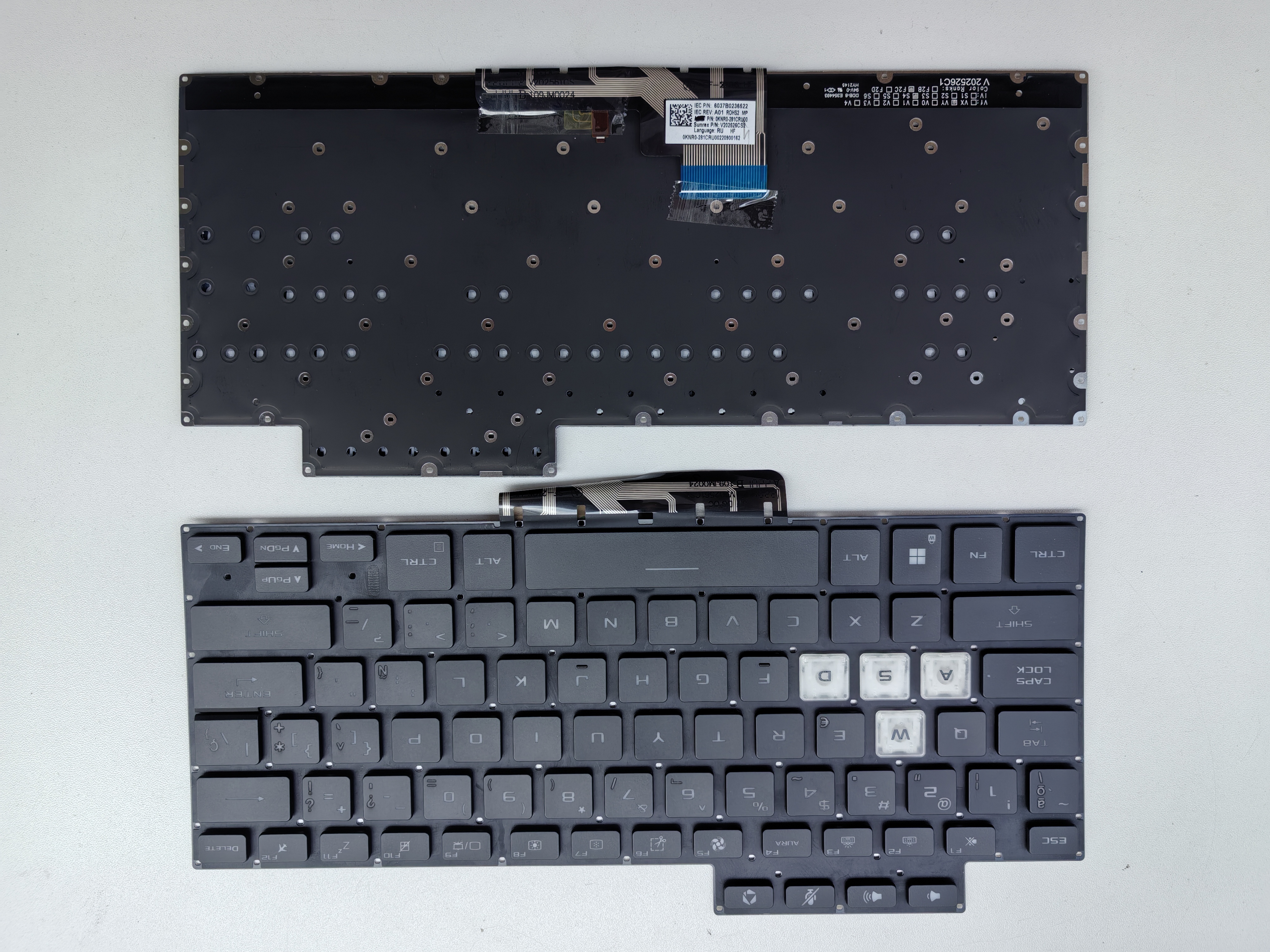 Picture of New Replacement Laptop Keyboard For ASUS FX516/FA516 small carriage return BLACK Backlit,White Side (OEM) SP Layout